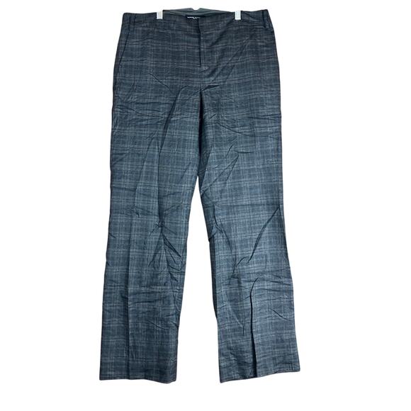 Banana Republic Womans Pants Charcoal Plaid Martin Fit Wool Blend Stretch 10 - Picture 1 of 12